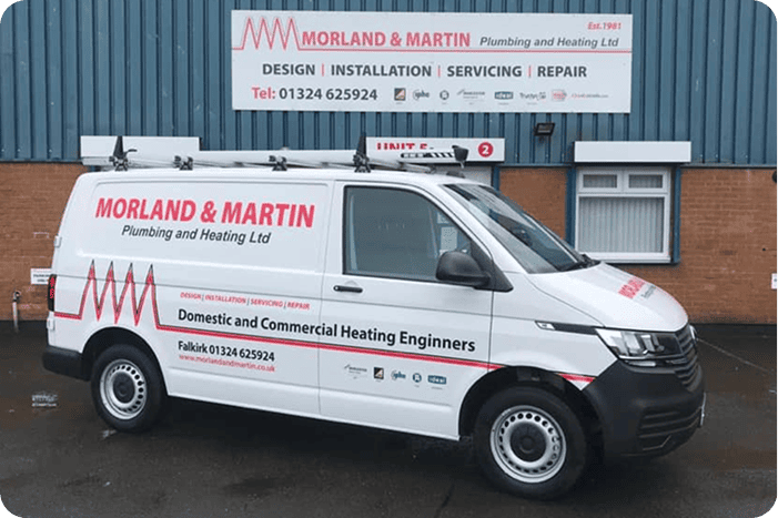 Morland and Martin Van with Domestic and commercial heating engineers on the side